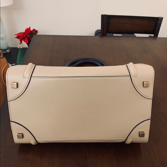 Celine Mini Luggage dune tan/beige & navy bi-color - Picture 4 of 5